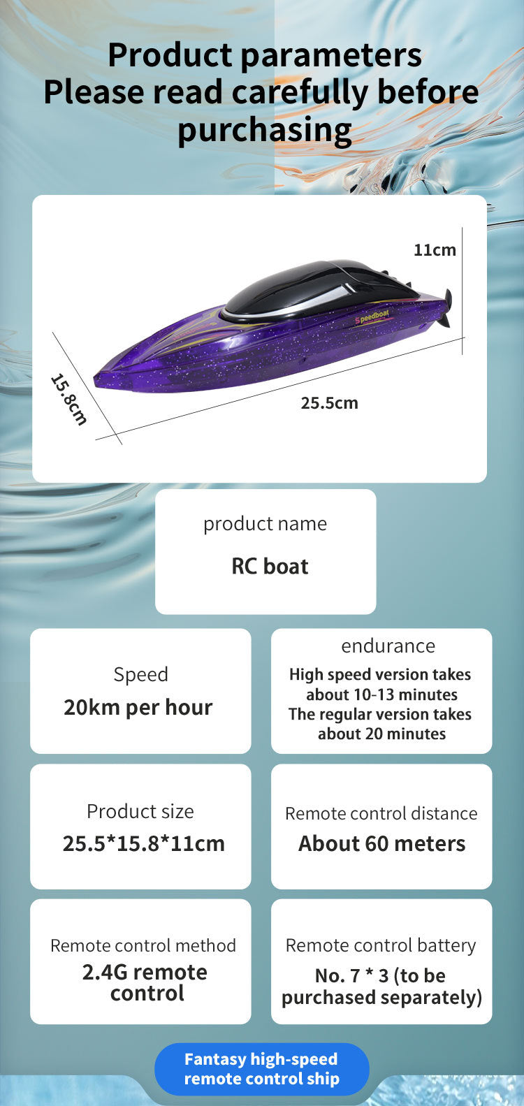 24g Electric Water Remote-control Ship Waterproof Automatic Reset Kids Toys